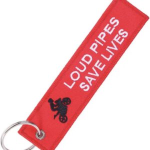 Loud Pipes Save Lives (Rood) - Sleutelhanger - Motor - Scooter - Auto - Universeel - Accessoires